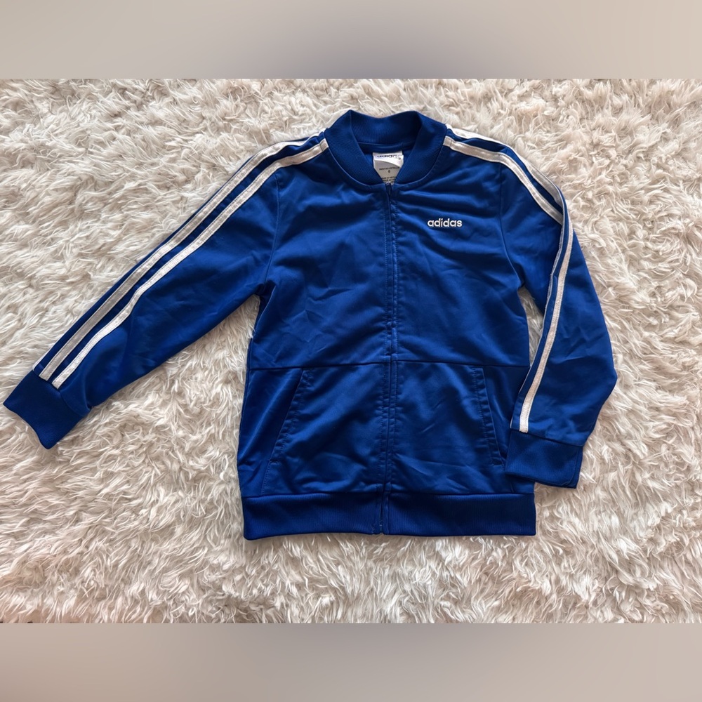 Adidas Royal Blue Jacket with White Stripes